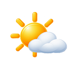 Cloudy spells with sunny intervals. A few isolated showers are possible in the afternoon and evening.
