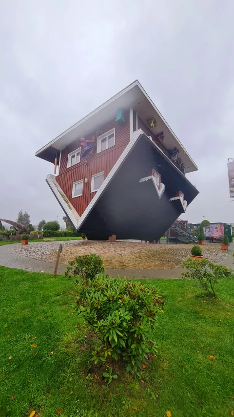 They build houses upside down in this town.
